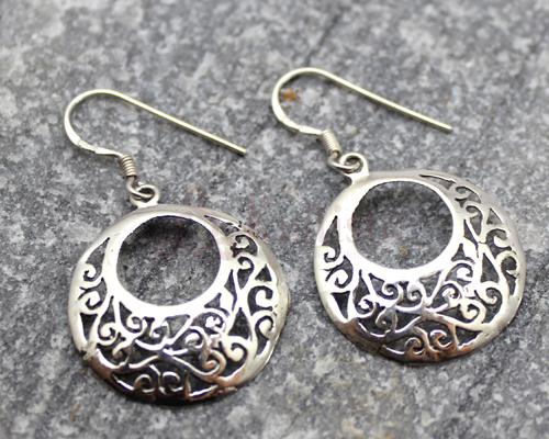 Round Filigree Silver earrings