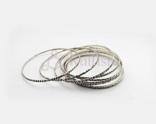 Engraved Silver bangle collection