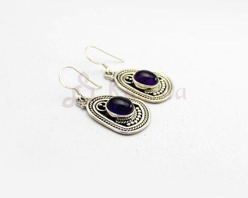 Maharani stone earrings  Amethyst