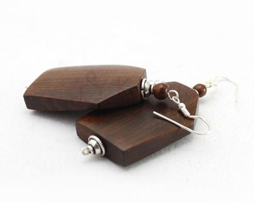Contemporary wooden bell earrings