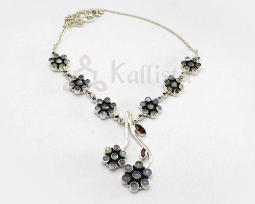 Rainbow flower necklace