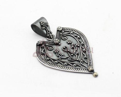 Oxidized heart pendant