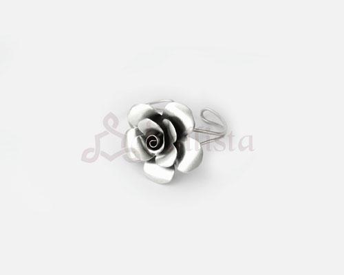Silver rose  cuff