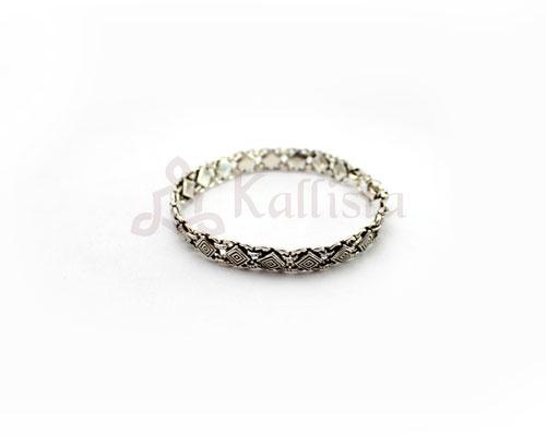 Greek fret Silver bracelet-I
